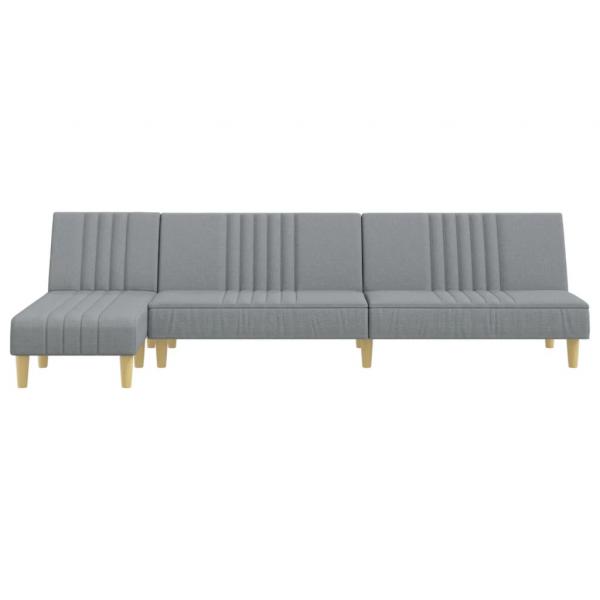 Schlafsofa in L-Form Hellgrau 255x140x70 cm Stoff