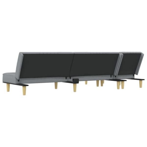 Schlafsofa in L-Form Hellgrau 255x140x70 cm Stoff