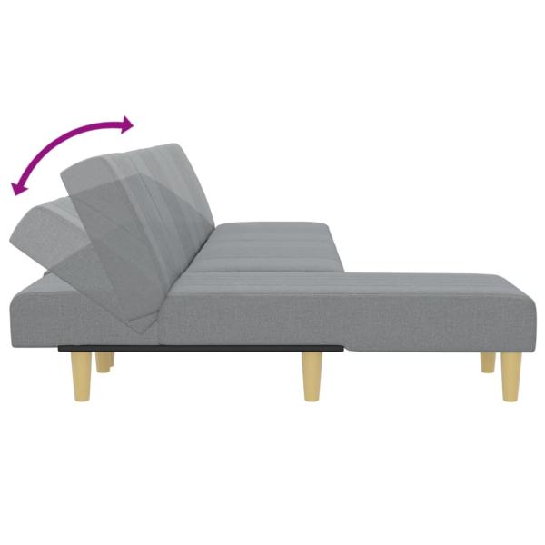 Schlafsofa in L-Form Hellgrau 255x140x70 cm Stoff