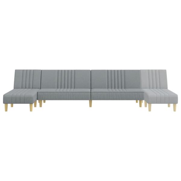 Schlafsofa in L-Form Hellgrau 255x140x70 cm Stoff