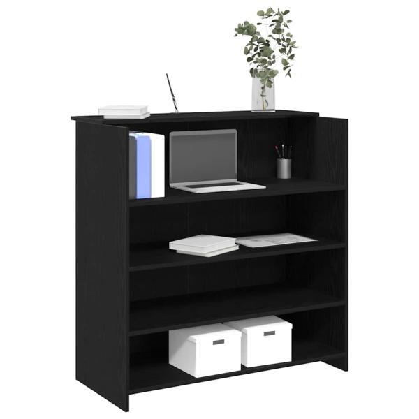 ARDEBO.de - Empfangstheke Schwarz Eichen-Optik 100x50x103,5cm Holzwerkstoff