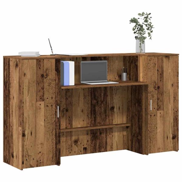 ARDEBO.de - Empfangstheke Altholz-Optik 180x50x103,5 cm Holzwerkstoff