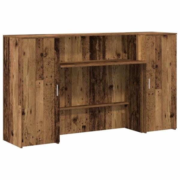 ARDEBO.de - Empfangstheke Altholz-Optik 180x50x103,5 cm Holzwerkstoff