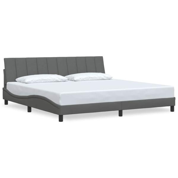 Bettgestell ohne Matratze Dunkelgrau 200x200 cm Stoff