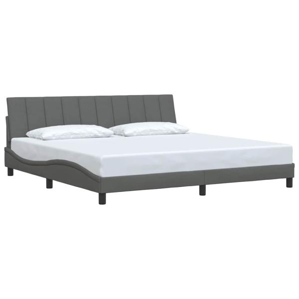 Bettgestell ohne Matratze Dunkelgrau 200x200 cm Stoff
