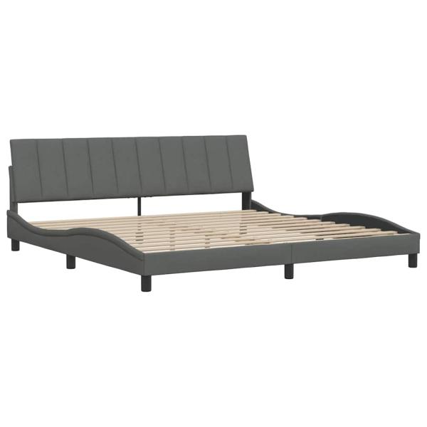 Bettgestell ohne Matratze Dunkelgrau 200x200 cm Stoff