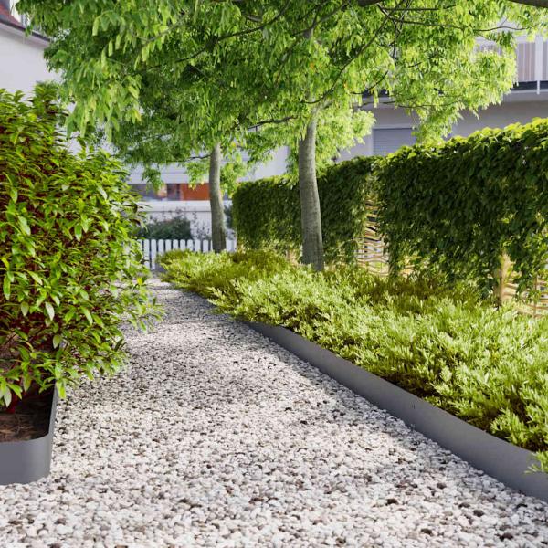 ARDEBO.de - Rasenkanten 10 Stk. Anthrazit 15x103 cm Kaltgewalzter Stahl