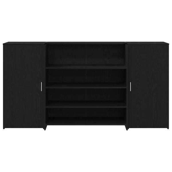 Empfangstheke Schwarz Eichen-Optik 200x50x103,5cm Holzwerkstoff