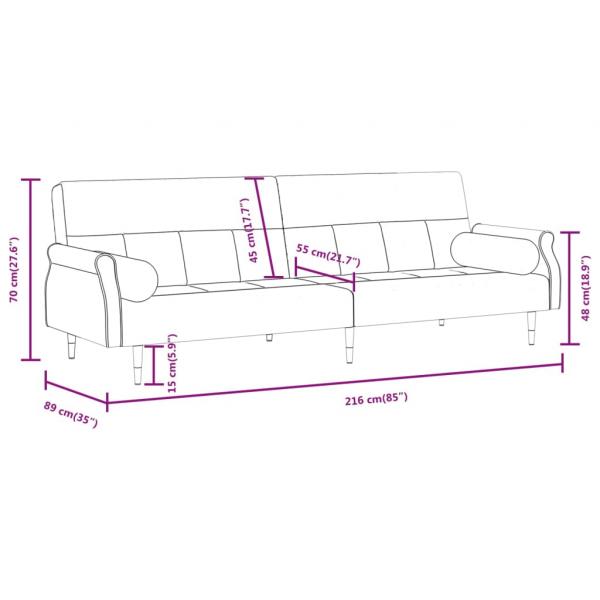 Schlafsofa mit Kissen Gelb Samt