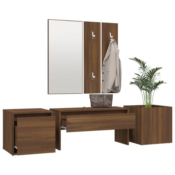 Garderoben-Set Braun Eichen-Optik Holzwerkstoff