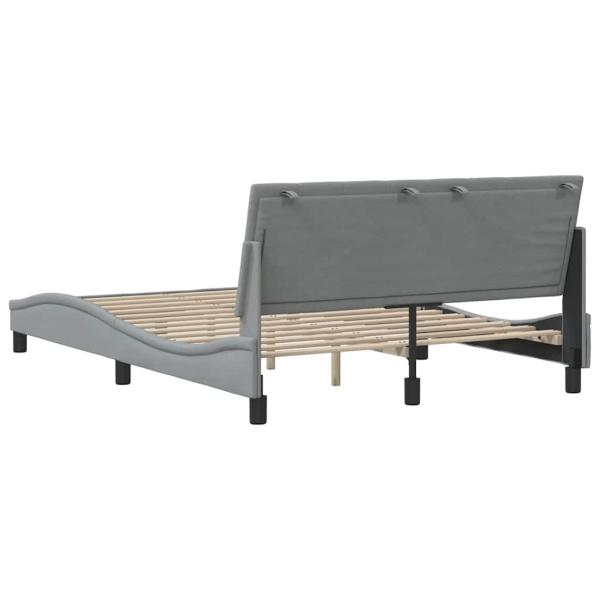Bettgestell ohne Matratze Hellgrau 120x200 cm Stoff