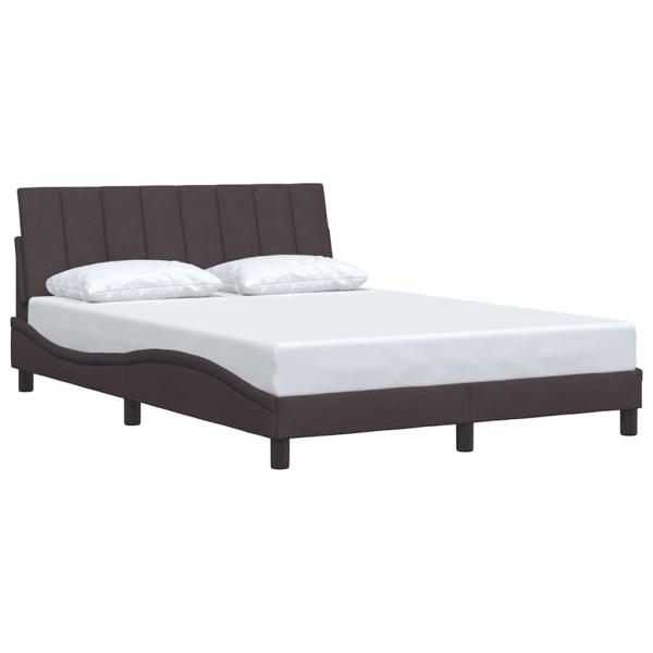 Bettgestell ohne Matratze Dunkelbraun 120x200 cm Stoff