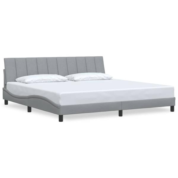 Bettgestell ohne Matratze Hellgrau 200x200 cm Stoff
