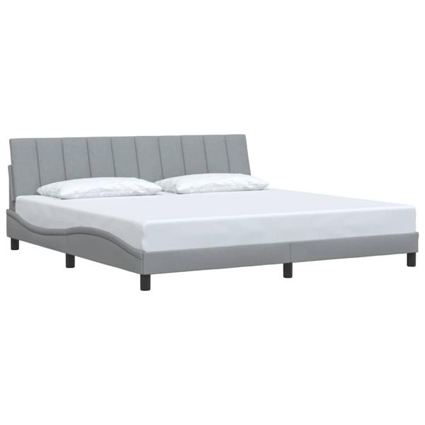 Bettgestell ohne Matratze Hellgrau 200x200 cm Stoff