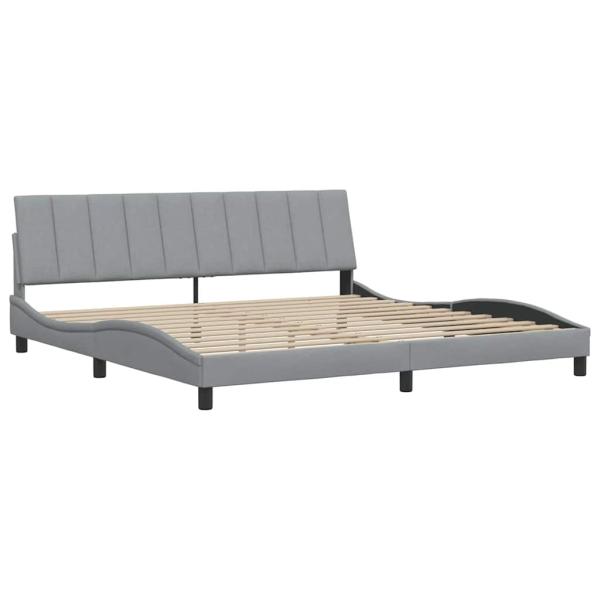 Bettgestell ohne Matratze Hellgrau 200x200 cm Stoff