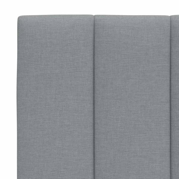 Bettgestell ohne Matratze Hellgrau 200x200 cm Stoff