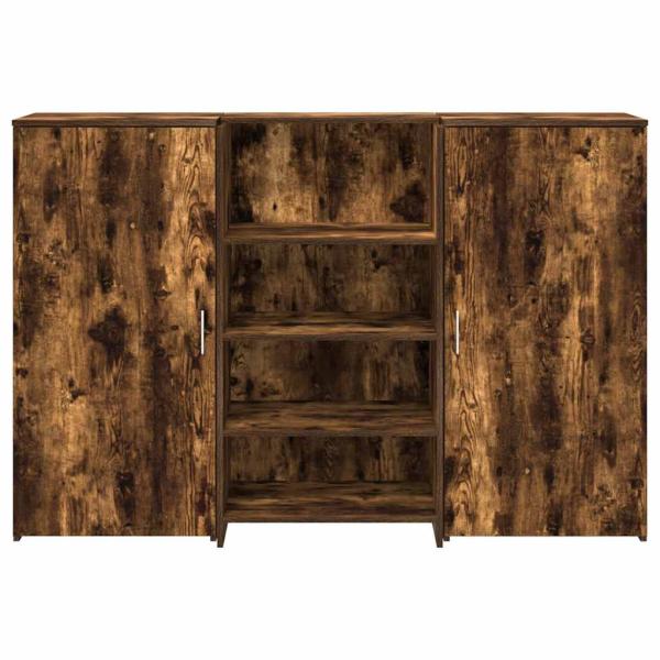 Empfangstheke Räuchereiche 155x50x103,5 cm Holzwerkstoff