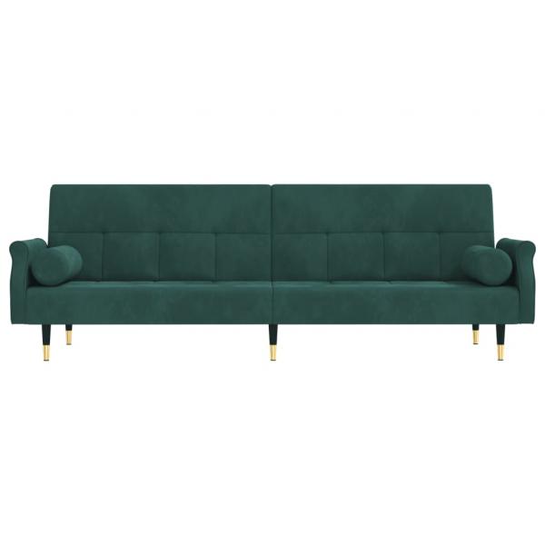 Schlafsofa mit Kissen Dunkelgrün Samt