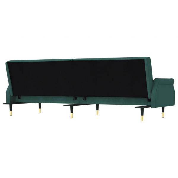 Schlafsofa mit Kissen Dunkelgrün Samt