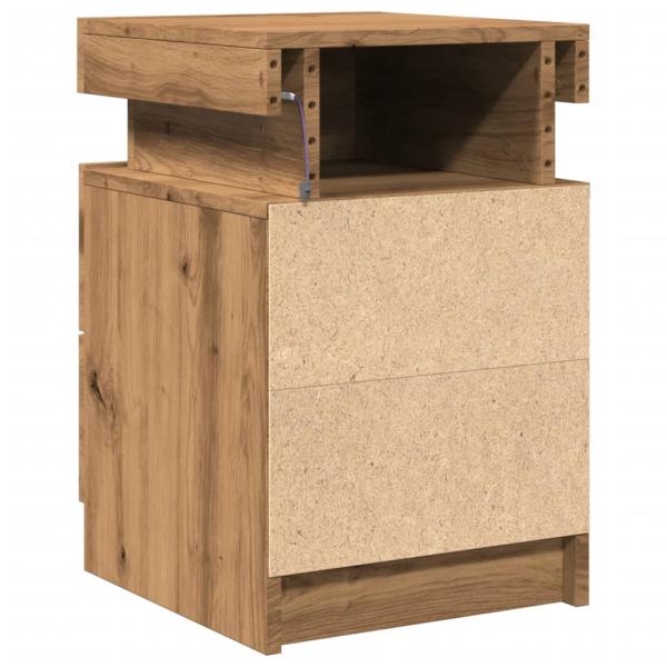 LED-Nachttisch Artisan-Eiche 35x39x55 cm Holzwerkstoff