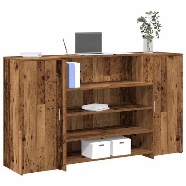 ARDEBO.de - Empfangstheke Altholz-Optik 180x50x103,5 cm Holzwerkstoff