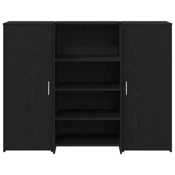 Empfangstheke Schwarz Eichen-Optik 135x50x103,5cm Holzwerkstoff