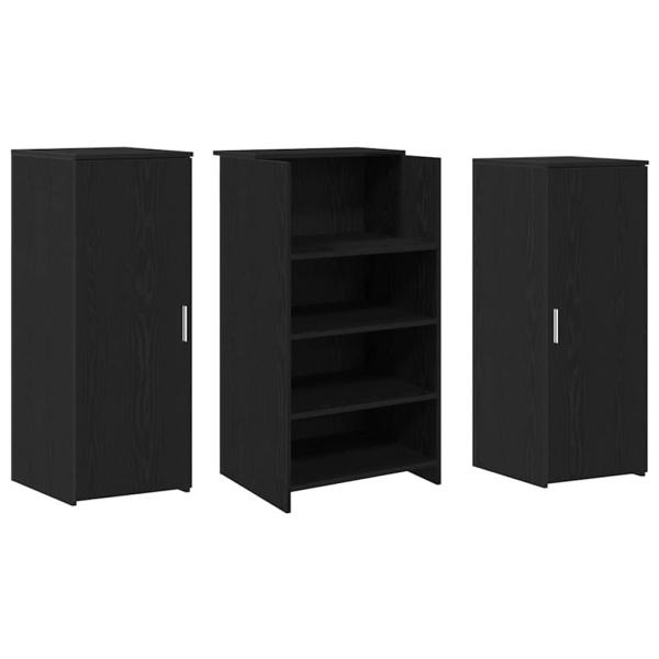 Empfangstheke Schwarz Eichen-Optik 135x50x103,5cm Holzwerkstoff