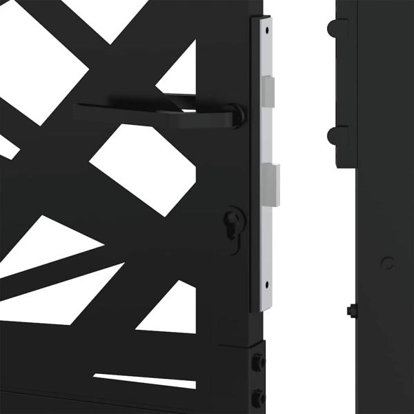 Gartentor Schwarz 105x105 cm Stahl Lichtdesign