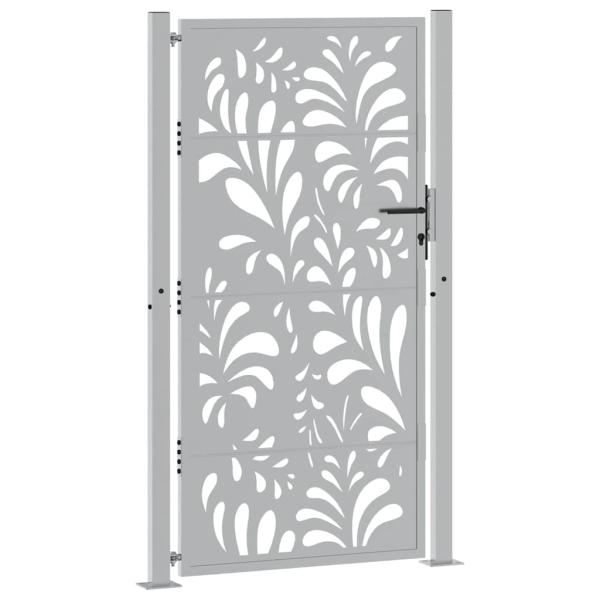 Gartentor 105x180 cm Wetterfester Stahl Wellen-Design