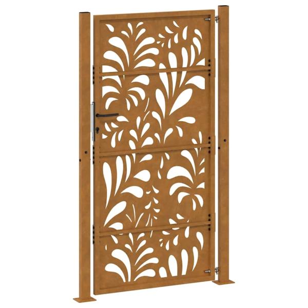 Gartentor 105x180 cm Wetterfester Stahl Wellen-Design