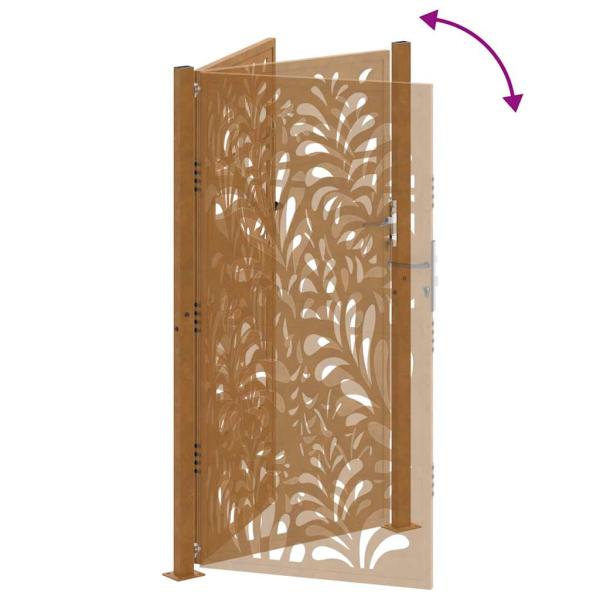 Gartentor 105x180 cm Wetterfester Stahl Wellen-Design