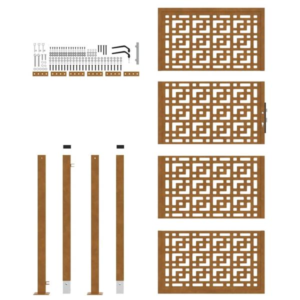 ARDEBO.de - Gartentor 105x205 cm Wetterfester Stahl Kreuz-Design