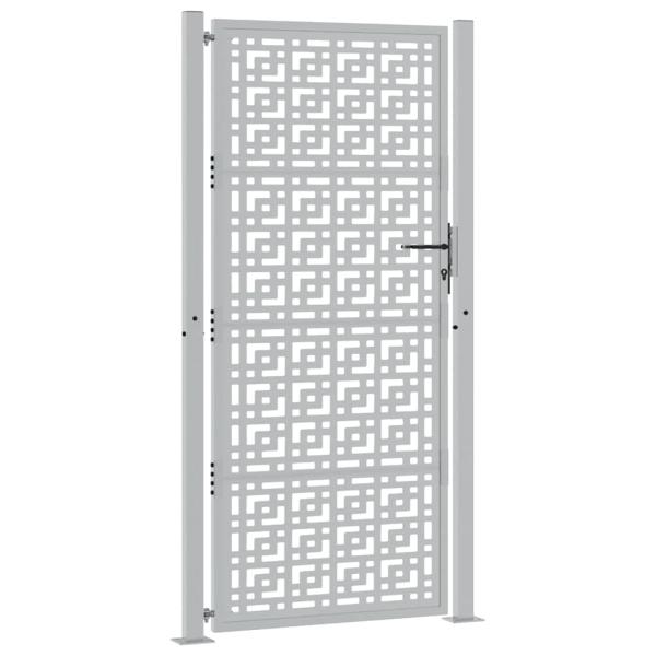 Gartentor 105x205 cm Wetterfester Stahl Kreuz-Design