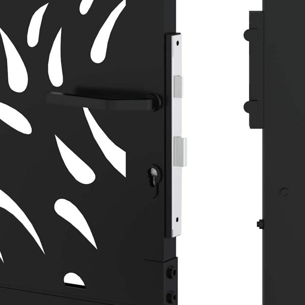 Gartentor Schwarz 105x105 cm Stahl Flammen-Design