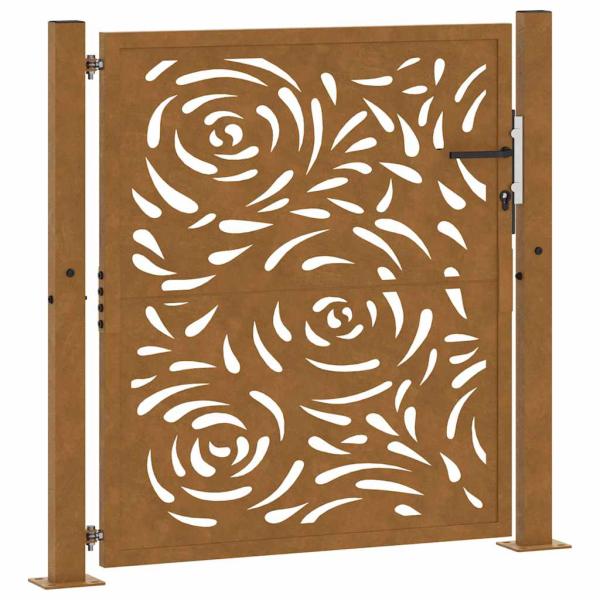 Gartentor 105x105 cm Wetterfester Stahl Flammen-Design