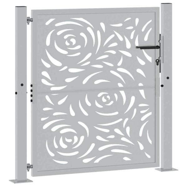 Gartentor 105x105 cm Wetterfester Stahl Flammen-Design