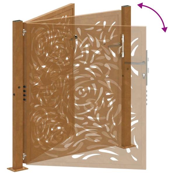 Gartentor 105x105 cm Wetterfester Stahl Flammen-Design