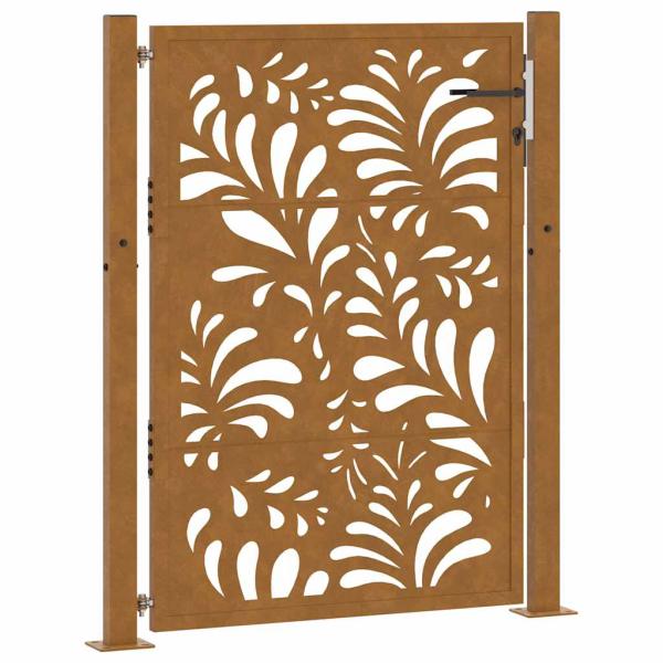 Gartentor 105x130 cm Wetterfester Stahl Wellen-Design