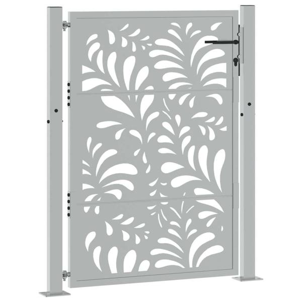 Gartentor 105x130 cm Wetterfester Stahl Wellen-Design