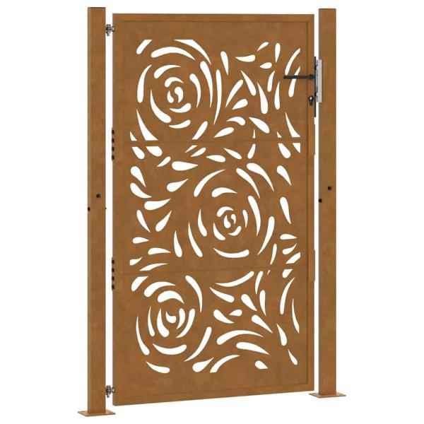 Gartentor 105x155 cm Wetterfester Stahl Flammen-Design