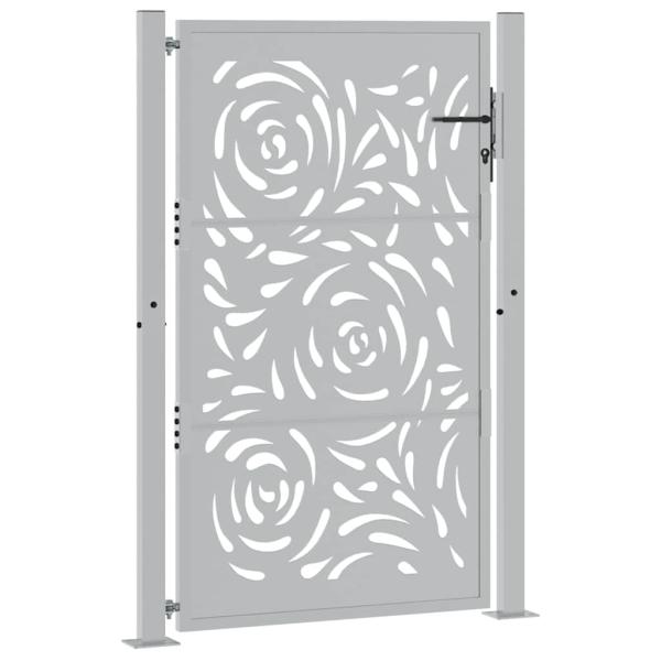 Gartentor 105x155 cm Wetterfester Stahl Flammen-Design