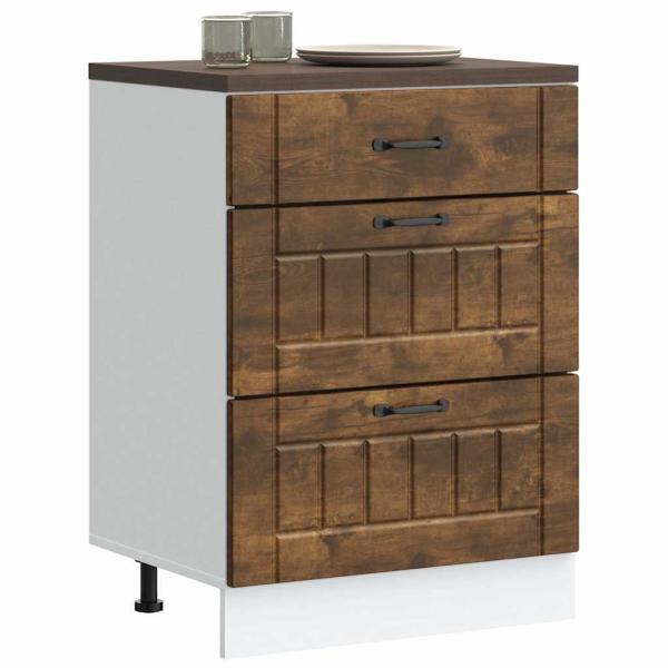ARDEBO.de - Küchen-Unterschrank Lucca Räuchereiche Holzwerkstoff