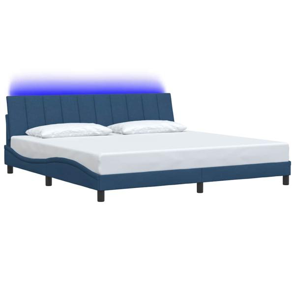 Bettgestell ohne Matratze Blau 200x200 cm Stoff