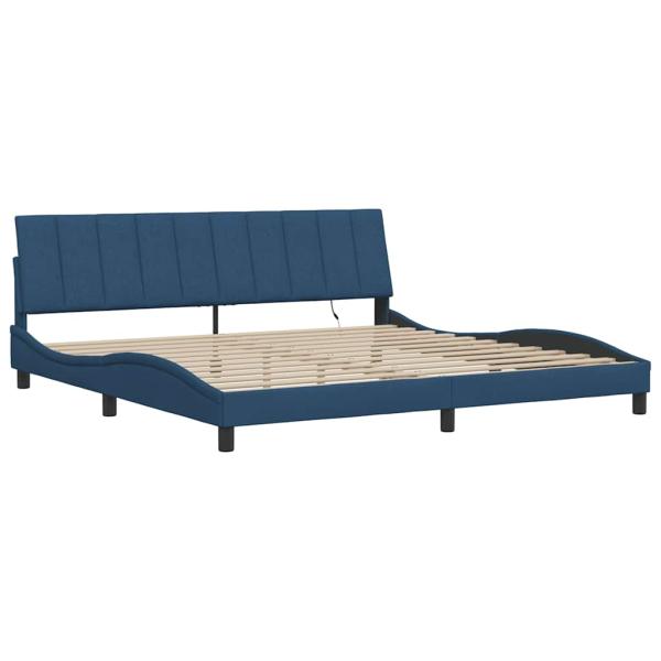 Bettgestell ohne Matratze Blau 200x200 cm Stoff