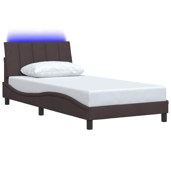 Bettgestell ohne Matratze Dunkelbraun 100x200 cm Stoff