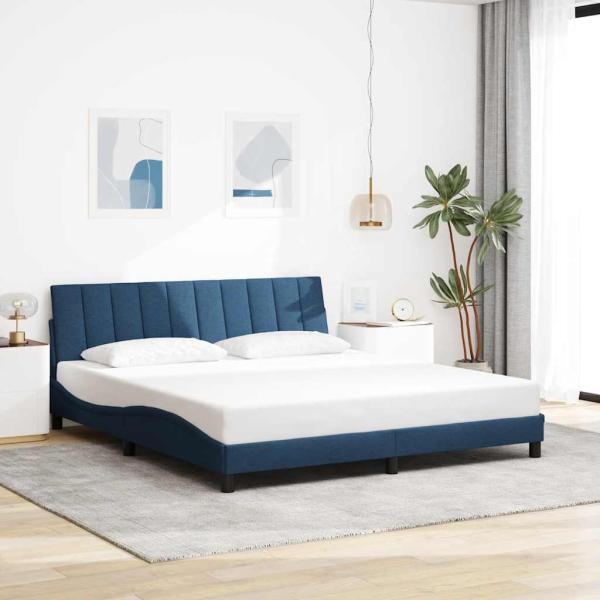 ARDEBO.de - Bettgestell ohne Matratze Blau 180x200 cm Stoff
