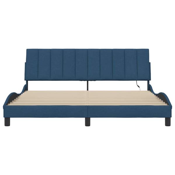 Bettgestell ohne Matratze Blau 180x200 cm Stoff