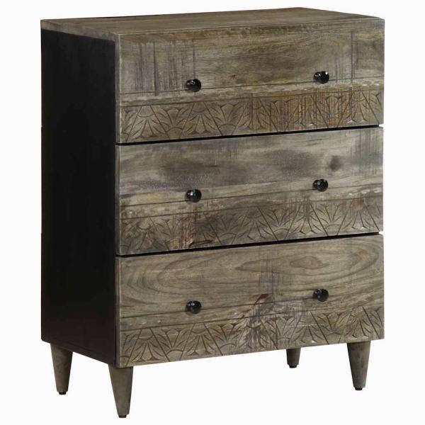 ARDEBO.de - Sideboard Hellgrau 60x33,5x75 cm Massivholz Mango