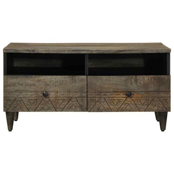 Couchtisch Hellgrau 80x54x40 cm Massivholz Mango