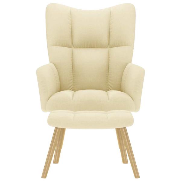 Relaxsessel mit Hocker Creme Stoff